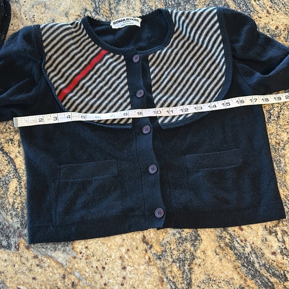 Vintage Sonia Rykiel Paris cashmere striped cardigan - Picture 6 of 8
